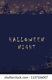 Halloween night landscape vector back ground for decoration.