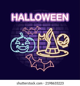 halloween night neon, vector style