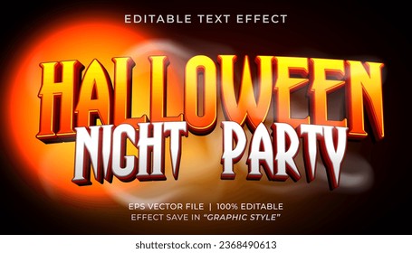 Halloween Night Party 3D editable text effect template