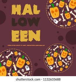 Halloween night party banner pumpskin