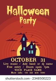 Halloween night party celebration flyer poster social media post design