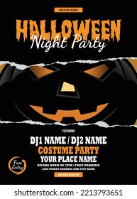 Halloween night party celebration poster flyer social media post template design