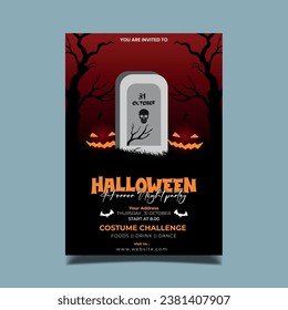 Halloween Night Party Design or invitation card