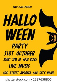 Halloween night party flyer poster or social media post design