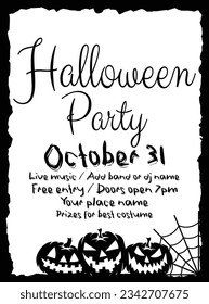 Halloween night party  flyer poster social media post design