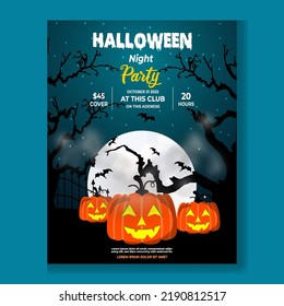 Halloween Night Party Poster Design