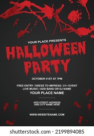 Halloween  night party poster flyer or social media post template design