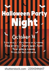 Halloween night party poster  flyer social media post design