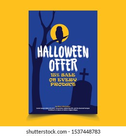 Halloween Night Party Print Ready Poster Vector Template For Multipurpose Use