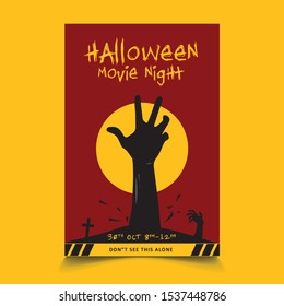Halloween Night Party Print Ready Poster Vector Template For Multipurpose Use