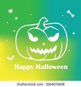 Halloween night party, Pumpkin flat colon,r desig 
