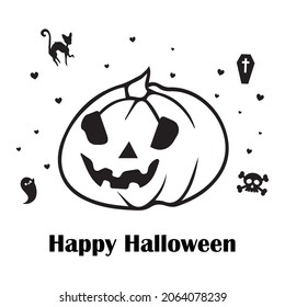 Halloween night party, Pumpkin flat colon,r desig 