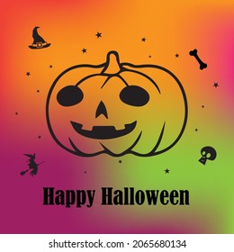 Halloween night party, Pumpkin flat colon,r desig 