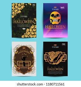 halloween night party with scary design background for invitation card poster flyer. invitation template for Halloween party