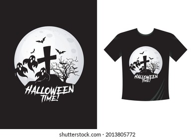 Halloween Night Party Tshirt Template. Halloween tshirt design, pumpkin, witch, chocolate, happy halloween, vector, art.