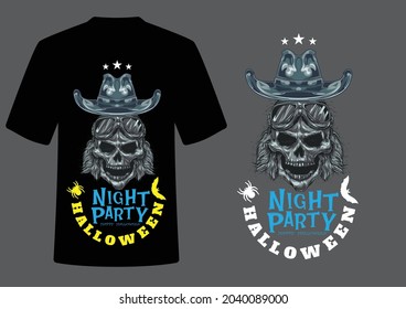 Halloween Night Party Tshirt Template, Surfing Paradise Hawaii Fashion Design Tropical Tshirt Graphic with Typography Aloha
