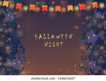 Halloween night party vector background.