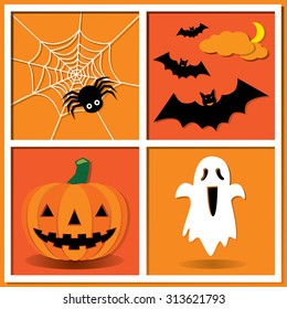 halloween night party vector illustration element