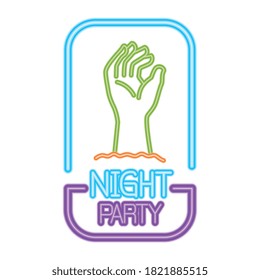 halloween night party zombie hand design, happy holiday and scary theme Vector illustration