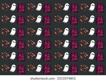Halloween Night Pattern, Wallpaper, Background, Border, Backdrop Design