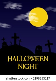 Halloween night poster design for flyer, poster, print out, website, template and more