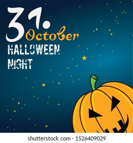 Halloween night poster or invitation card.