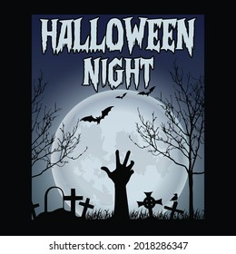 Halloween night - Halloween quotes t shirt design, vector graphic