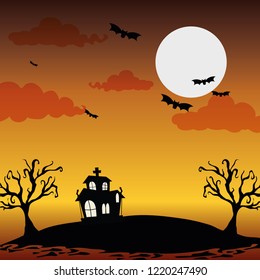Halloween night scenery