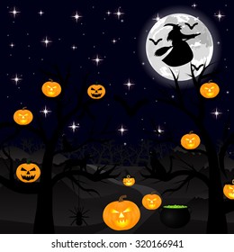 Halloween night seascape