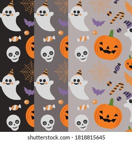 Halloween Night Set Background Vector