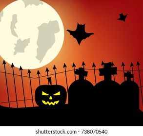 Halloween night shadown and themoon vector