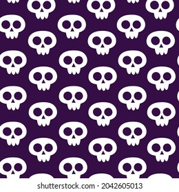 Halloween night with skulls seamless pattern. Holiday neutral kids design for clothes, nursery decor, paper, cover, fabrics and Halloween party celebration 