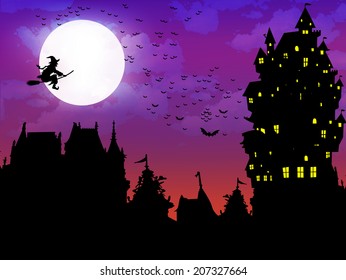  Halloween night sky background