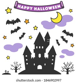 Halloween Night Spooky Castle Set  With Lines