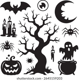 Halloween Night Spooky Elements Collection