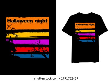 Halloween night, T Shirt Design For Print and high quality Graphic, Vector, illustration for halloween tees design