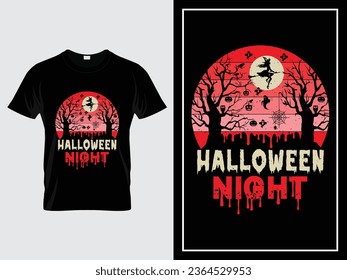 Halloween Night t shirt design illustration vector