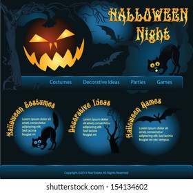 Halloween Night template background with Pumpkin