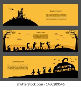 halloween night template for Halloween party. Vector illustration