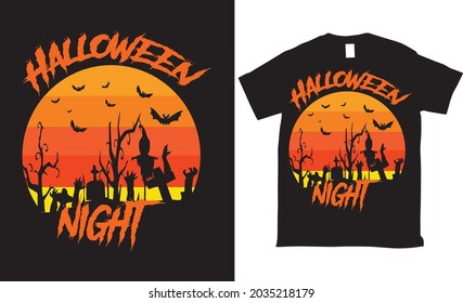Halloween Night  trendy t-shirt design
