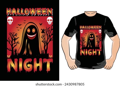 Halloween Night T-Shirt Design Vector File