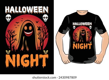 Halloween Night T-Shirt Design Vector File