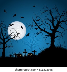 Halloween night vector background