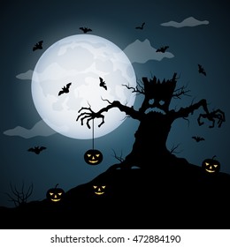 Halloween night vector background