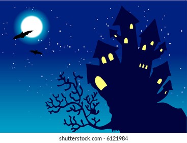 Halloween Night Vector Background