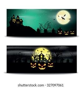 Halloween night, vector illustration.