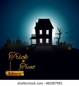 Halloween night vector illustration
