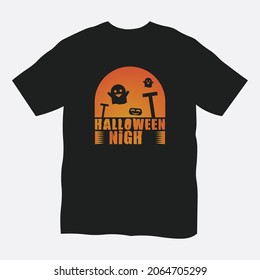 Halloween night vintage t-shirt design