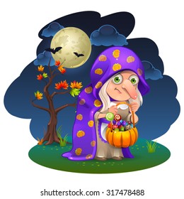 Halloween night with witch