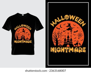 Halloween nightmare graphic t shirt design illustration vector   